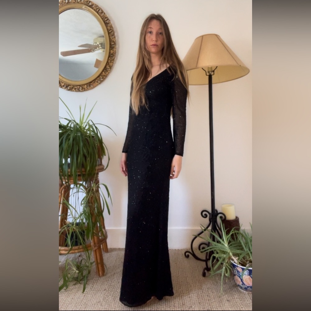 Judith Ann Creations Silk Beaded Evening Dress